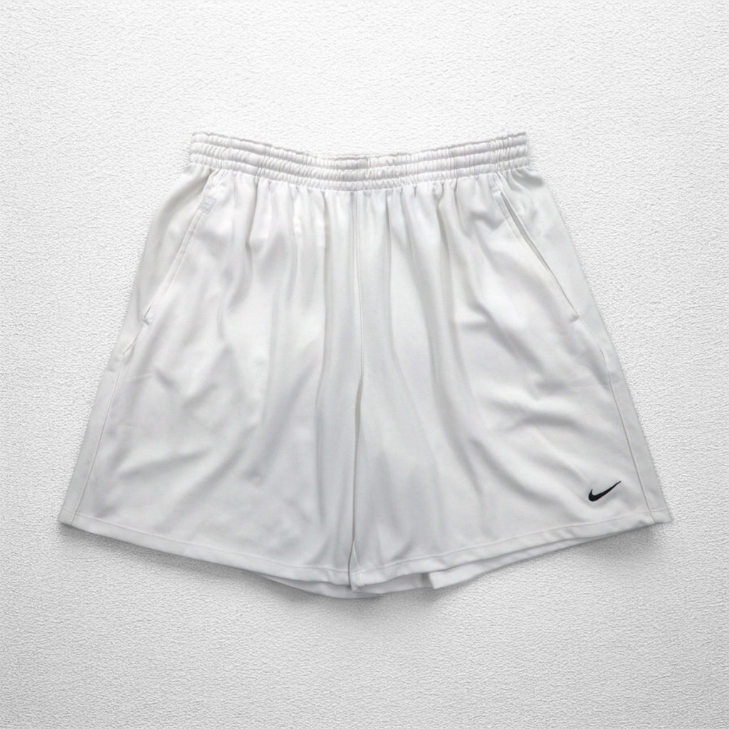 NIKE Dri-Fit Shorts Half Pants L White Swoosh Game Pants