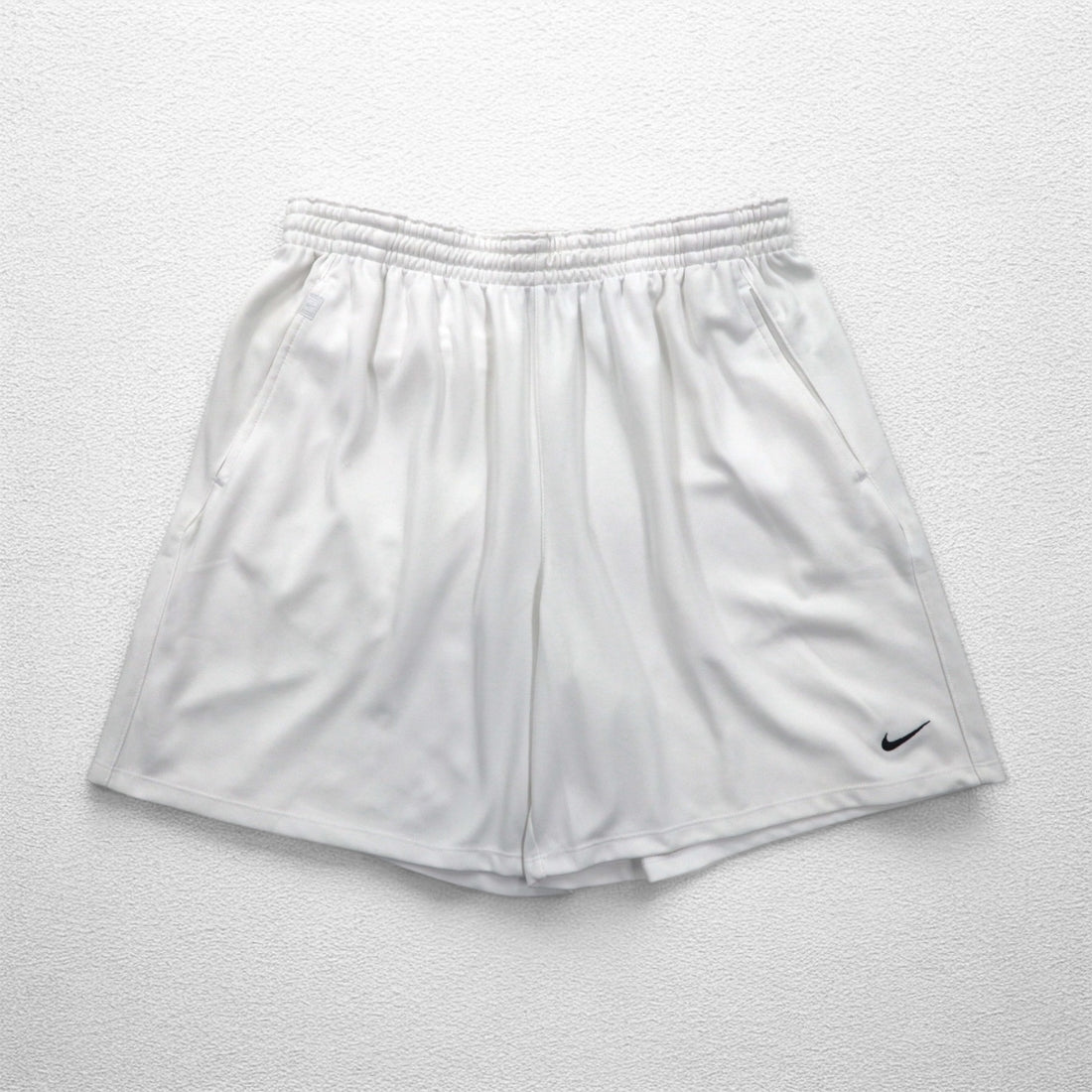 NIKE Dri-Fit Shorts Half Pants L White Swoosh Game Pants