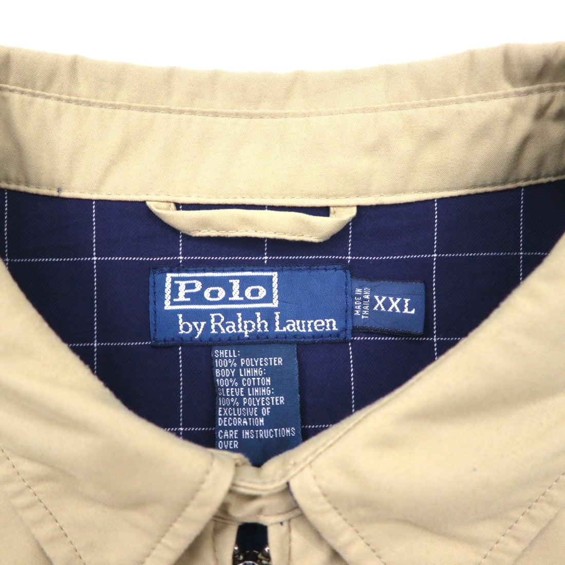 Polo Ralph Lauren 90s Swing Top Harrington Jacket, XL, Beige, Chin Strap, Small Pony Embroidery