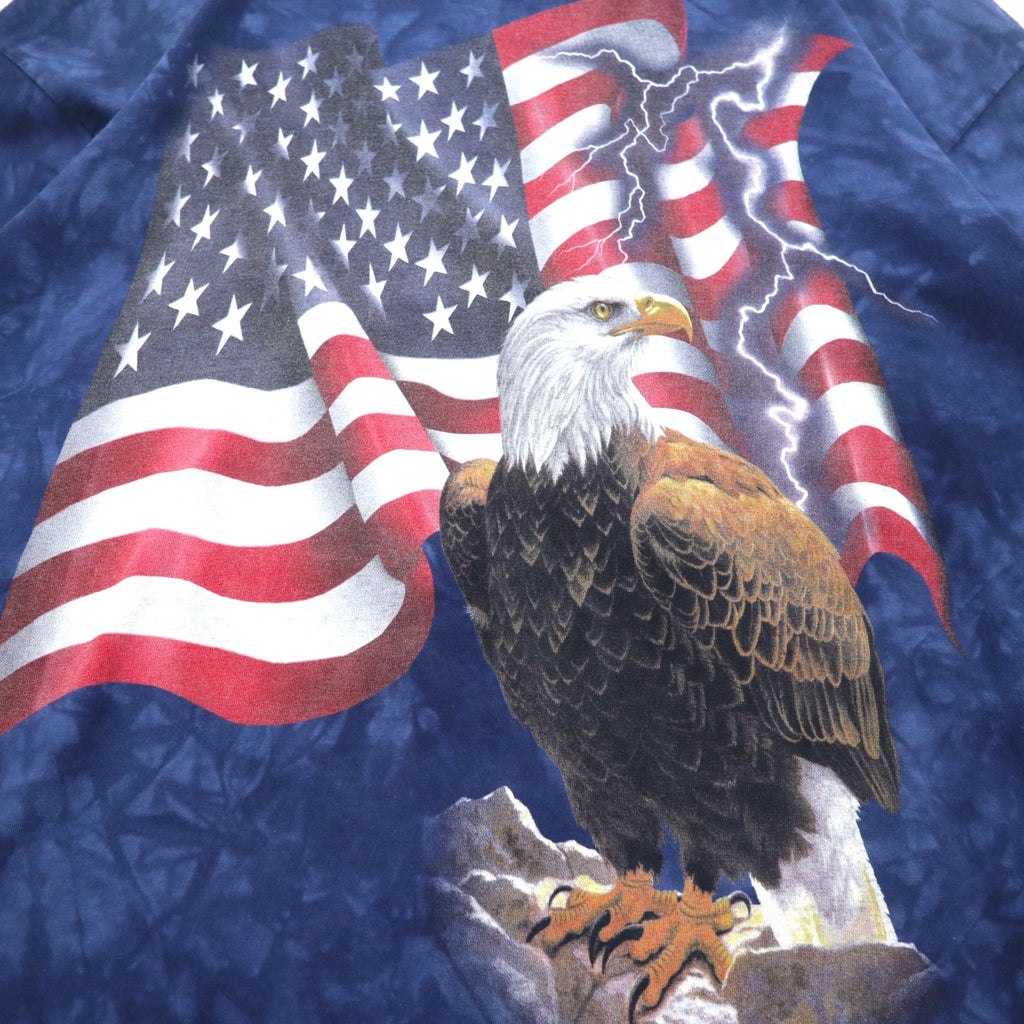 THE MOUNTAIN ロングスリーブTシャツ ロンT XXL ネイビー USA タイダイ 星条旗 イーグル メキシコ製