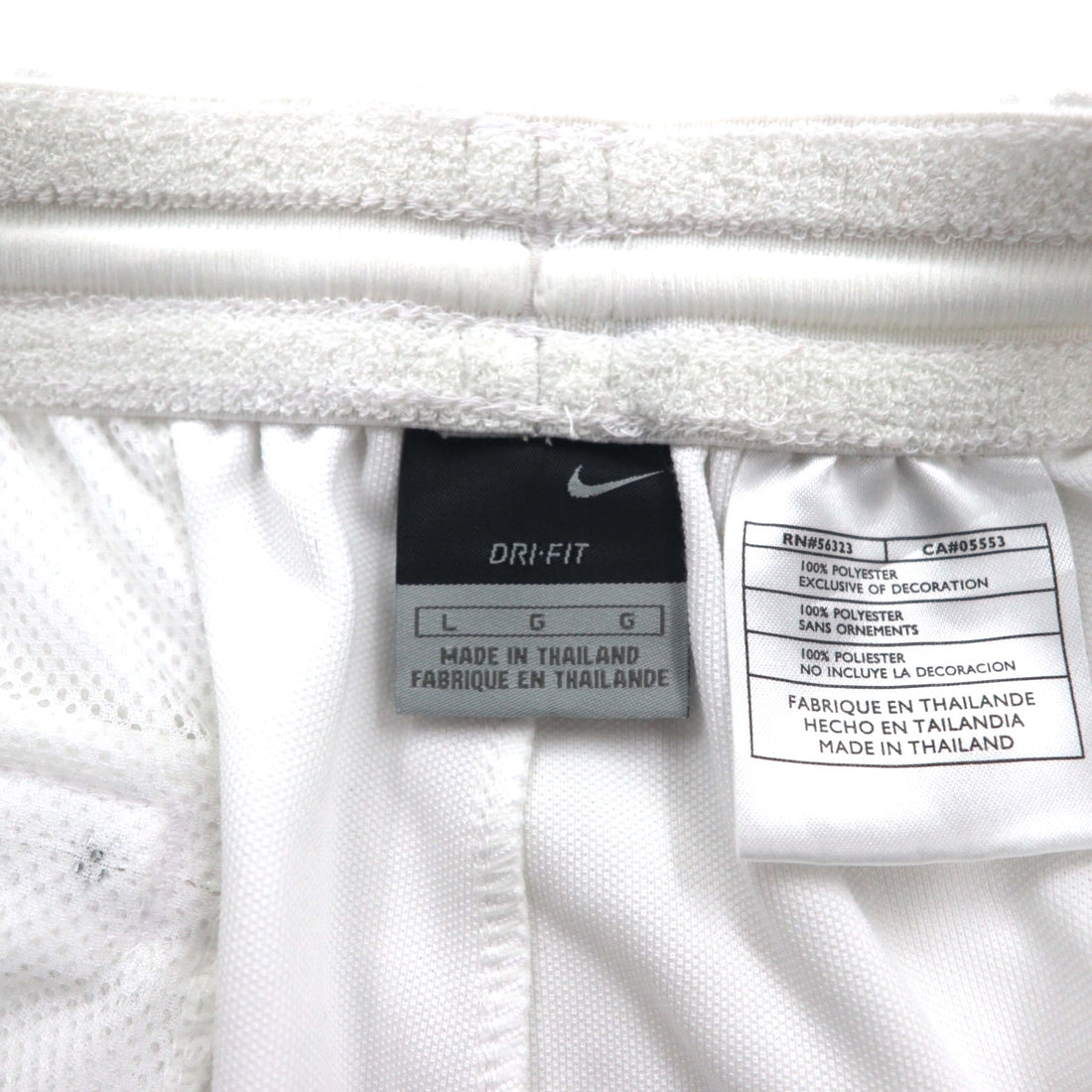 NIKE Dri-Fit Shorts Half Pants L White Swoosh Game Pants