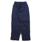 Reebok 90s nylon track pants, jersey, L, navy, vector logo embroidery, slit, zip hem
