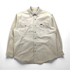 carhartt Work Shirt L Beige Cotton Canvas Chest Pocket S113STN