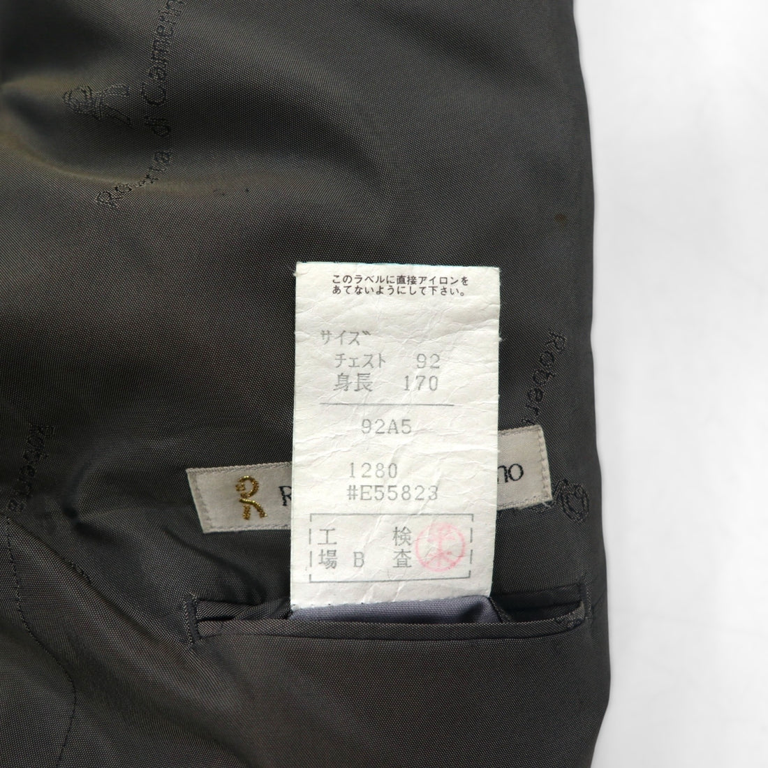 90s Japan Vintage Double-Breasted Blazer by Roberta di Camerino, Made in Japan, Herringbone Double-Breasted Tailored Jacket, Size M, Gray Wool