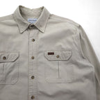 carhartt Work Shirt L Beige Cotton Canvas Chest Pocket S113STN