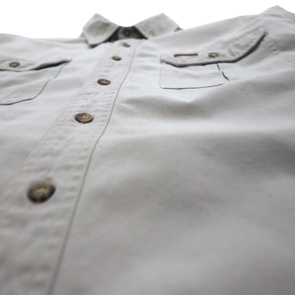 carhartt Work Shirt L Beige Cotton Canvas Chest Pocket S113STN