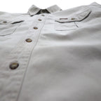 carhartt Work Shirt L Beige Cotton Canvas Chest Pocket S113STN
