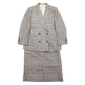 日本然リトテ-古着オンライン-Burberrys シルク ダブル スーツ セットアップ M ベージュ チェック ウール WILLIAM BROWN-Burberrys Silk Double Suit Setup M Beige Checked Wool WILLIAM BROWN