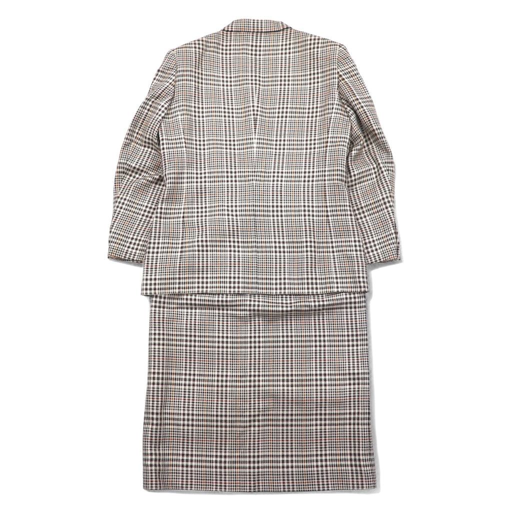 Burberrys シルク ダブル スーツ セットアップ M ベージュ チェック ウール WILLIAM BROWN
