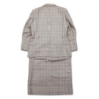 Burberrys シルク ダブル スーツ セットアップ M ベージュ チェック ウール WILLIAM BROWN
