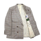 Burberrys シルク ダブル スーツ セットアップ M ベージュ チェック ウール WILLIAM BROWN