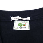 LACOSTE 80年代 スペイン製 Vネック アクリルニット セーター L ネイビー