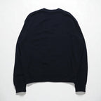 LACOSTE 80年代 スペイン製 Vネック アクリルニット セーター L ネイビー