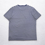 POLO RALPH LAUREN Striped T-shirt L Navy White Cotton Small Pony Embroidery