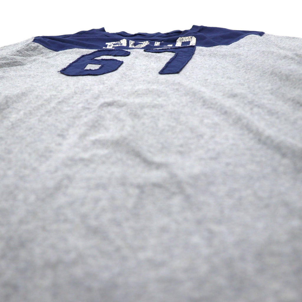 POLO RALPH LAUREN Football T-Shirt XL Navy Grey Cotton Numbering