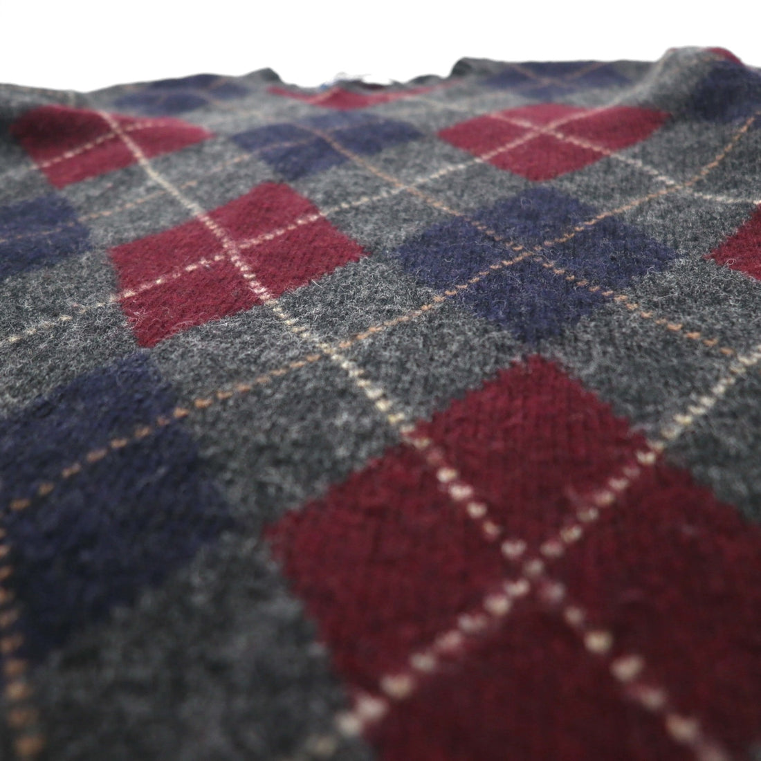 Polo Ralph Lauren 90s Argyle Knit Sweater, 2XL, Gray Wool, Crew Neck