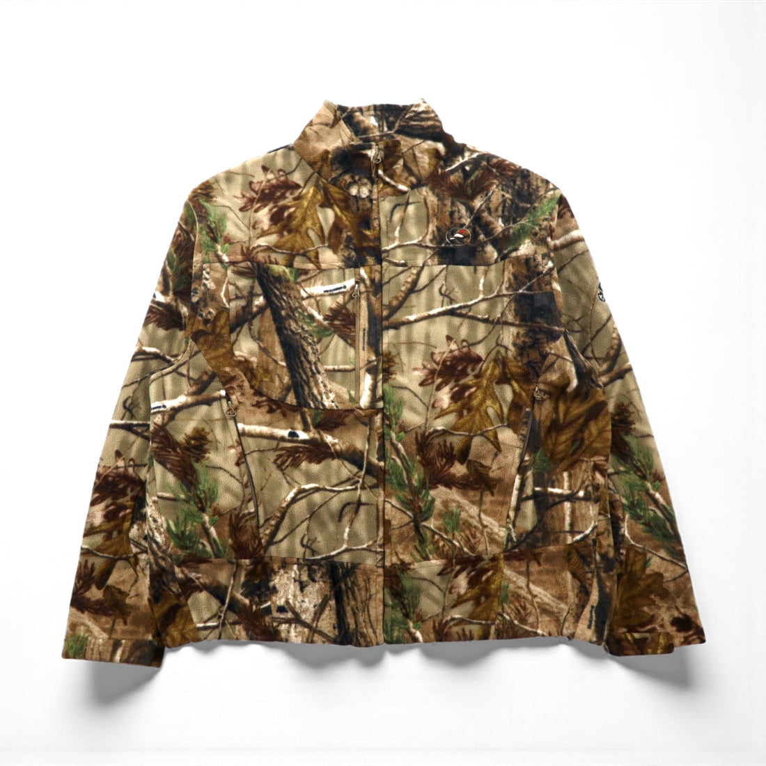 RED HEAD Real Tree Camo Fleece Jacket XL Khaki WINDPROOF Water Repellent Zip Up