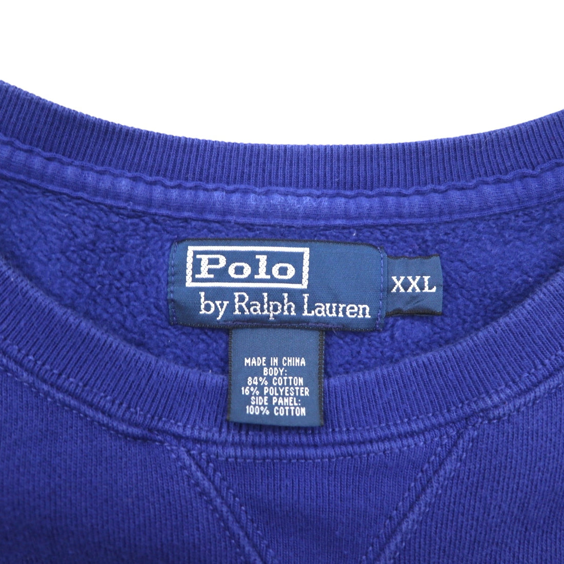Ralph Lauren 90s Reverse Weave Sweatshirt, XL, Blue, with Small Pony Embroidery