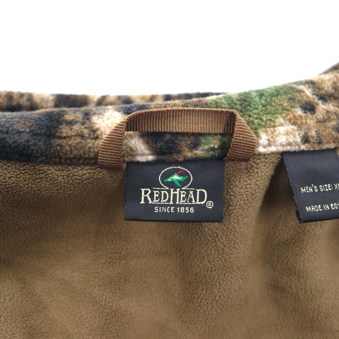 RED HEAD Real Tree Camo Fleece Jacket XL Khaki WINDPROOF Water Repellent Zip Up