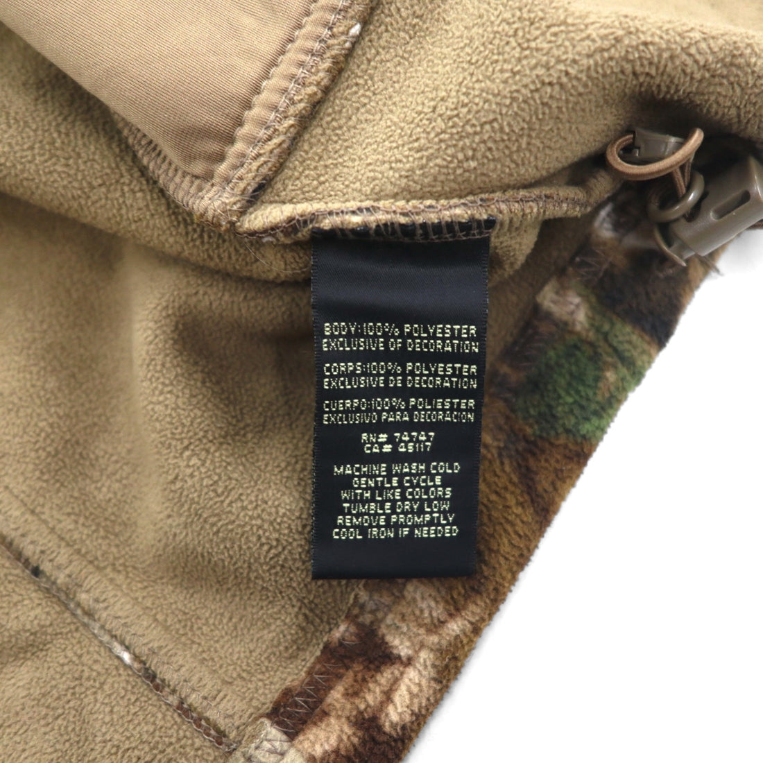 RED HEAD Real Tree Camo Fleece Jacket XL Khaki WINDPROOF Water Repellent Zip Up