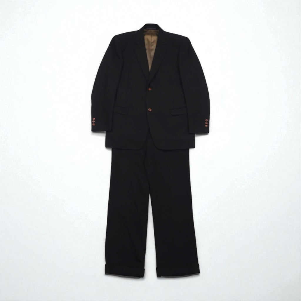 80s Japan Vintage 2-Piece Suits Ando 80s Japanese Made Suit Set, Size L, Brown Wool