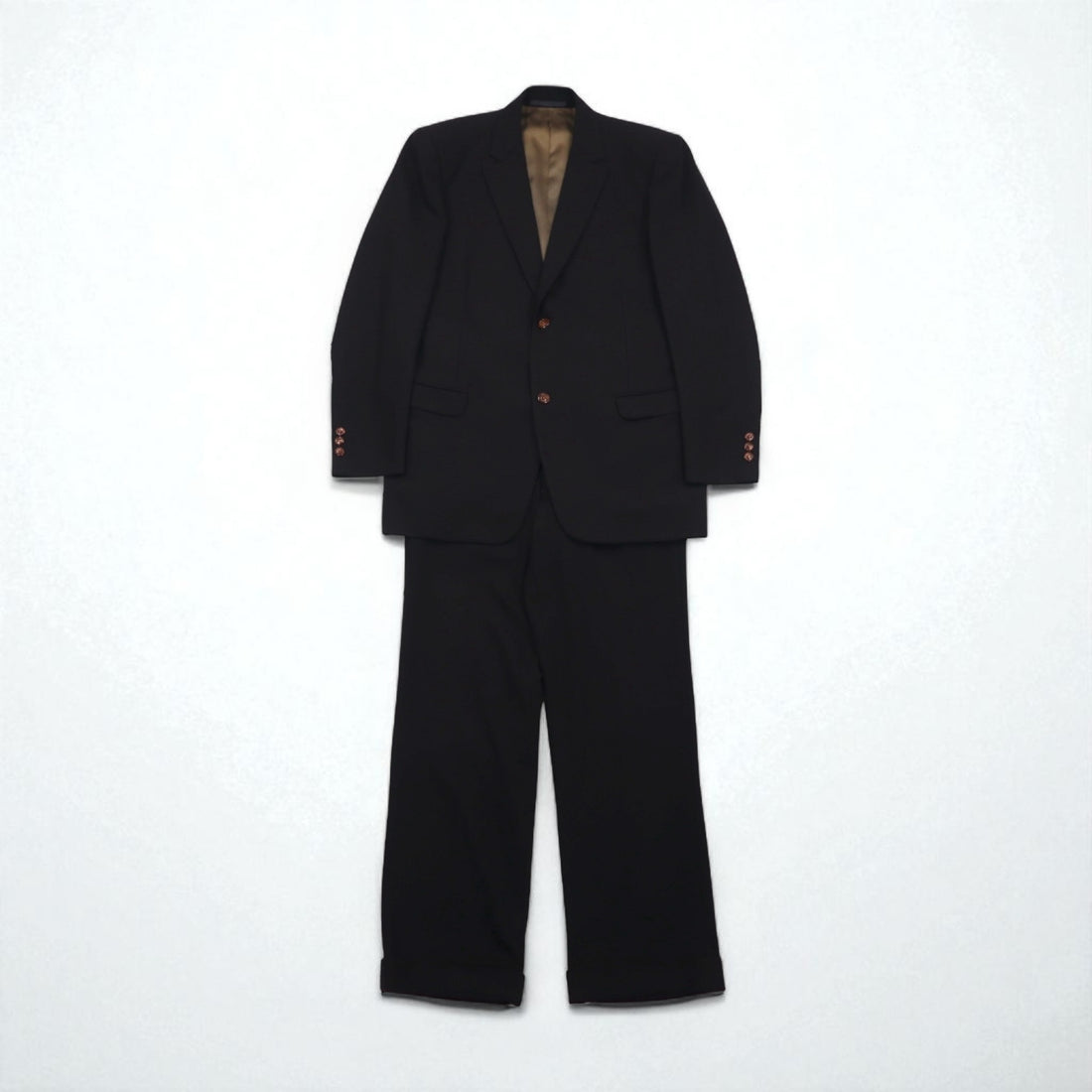 80s Japan Vintage 2-Piece Suits Ando 80年代 日本製 セットアップ スーツ L ブラウン ウール