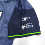 REEBOK Game Shirt L Navy Polyester Numbering NFL SEATTLE SEAHAWKS Football Uniform