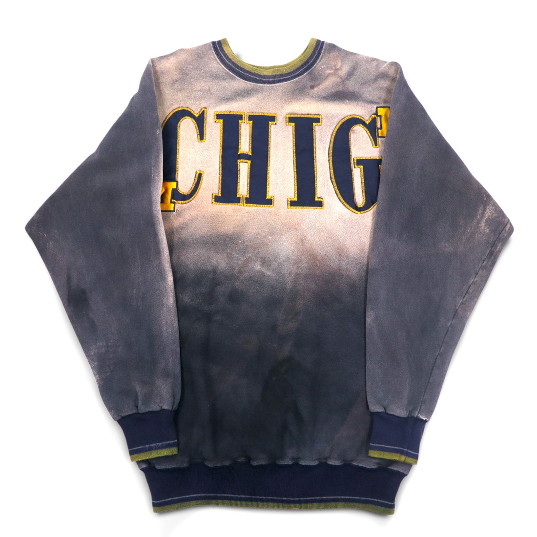 Made in the USA LEGENDS ATHLETIC Tie-dye College Sweatshirt L Bleached Fleece Lining MICHIGAN