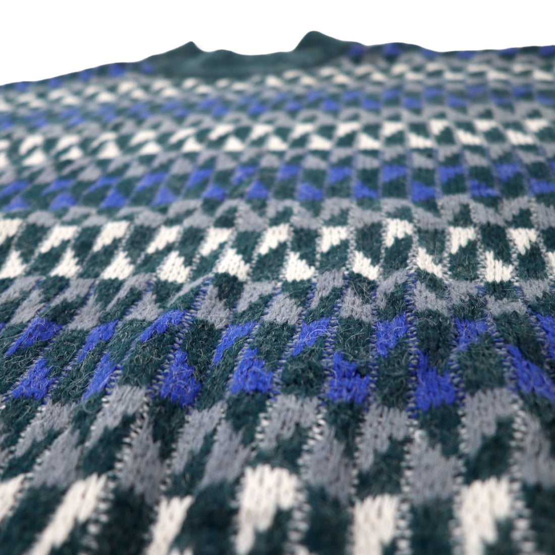 McGREGOR 80's Bottle Neck Low Gauge Knit Sweater L Gray Acrylic All Over Pattern