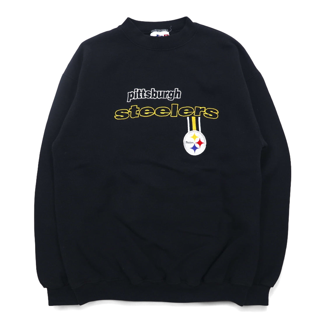 LOGO ATHLETIC 90s NFL Embroidered Sweatshirt M Black PITTSBURGH STEELERS Made in Mexico