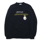LOGO ATHLETIC 90s NFL Embroidered Sweatshirt M Black PITTSBURGH STEELERS Made in Mexico