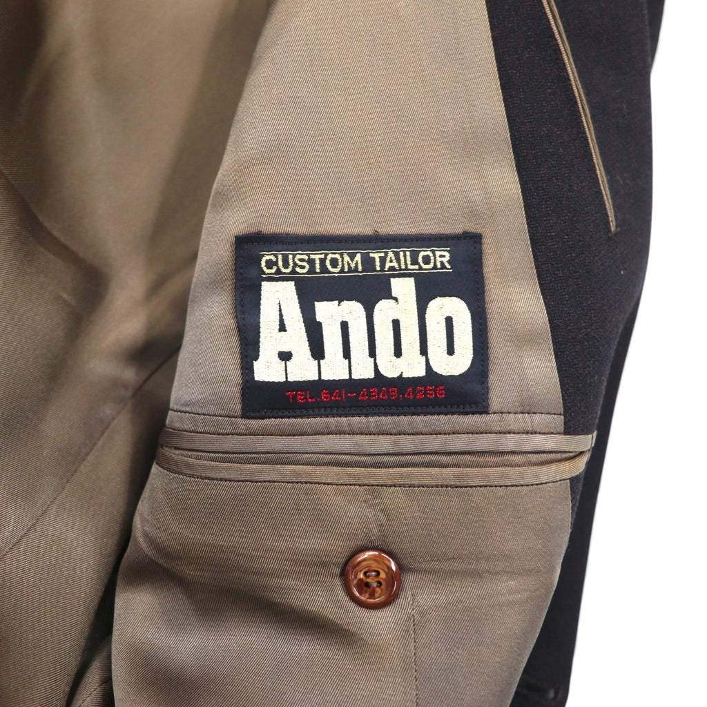 80s Japan Vintage 2-Piece Suits Ando 80s Japanese Made Suit Set, Size L, Brown Wool