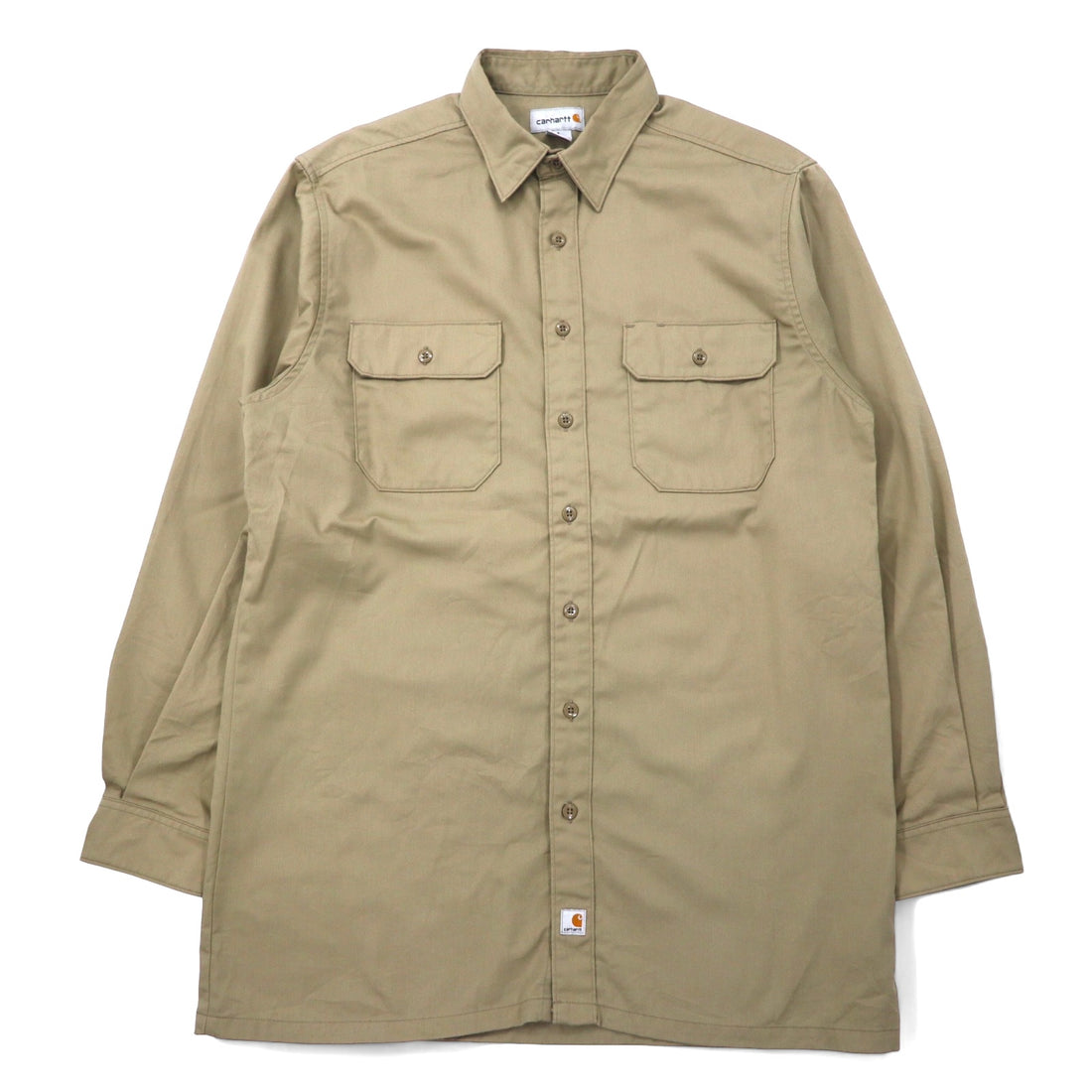 日本然リトテ-古着オンライン-carhartt ツイル ワークシャツ L TALL ベージュ ポリエステル コットン S224 メキシコ製-carhartt twill work shirt L TALL beige polyester cotton S224 Mexico Made