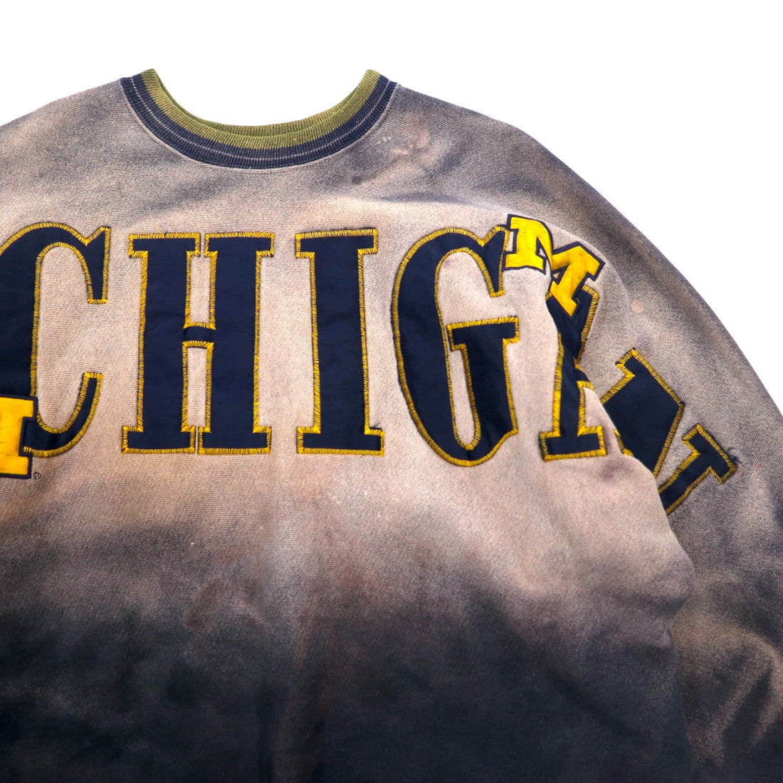 Made in the USA LEGENDS ATHLETIC Tie-dye College Sweatshirt L Bleached Fleece Lining MICHIGAN