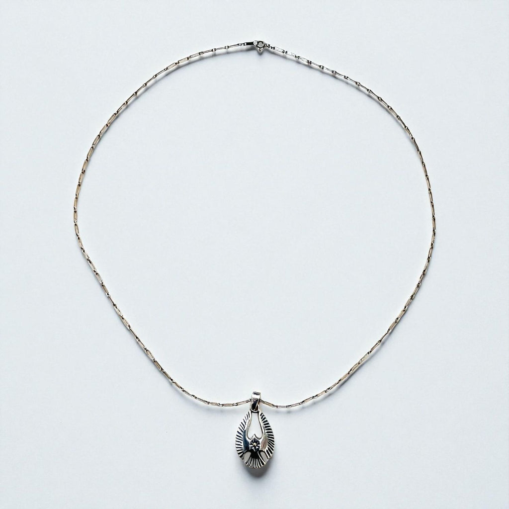 Vintage Silver Thunderbird Necklace インディアンジュエリー シルバー ネックレス イーグル SILVER 925 ホピチェーン