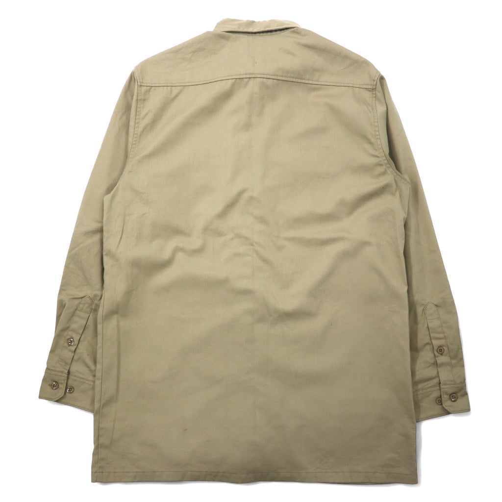 Carhartt Twill Work Shirt, Large, Beige, Polyester, Cotton, S224, Made in Mexico