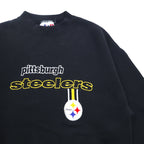 LOGO ATHLETIC 90s NFL Embroidered Sweatshirt M Black PITTSBURGH STEELERS Made in Mexico