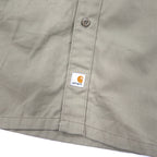 Carhartt Twill Work Shirt, Large, Beige, Polyester, Cotton, S224, Made in Mexico