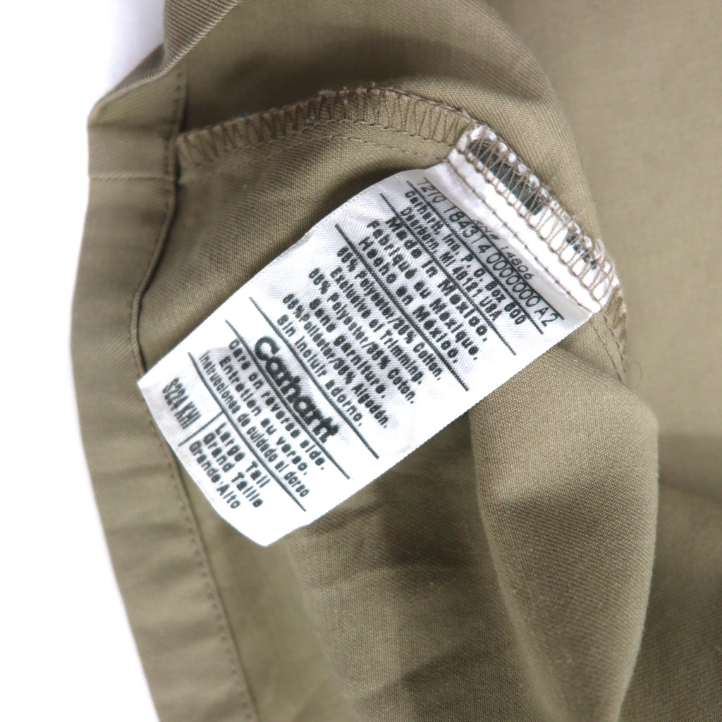 Carhartt Twill Work Shirt, Large, Beige, Polyester, Cotton, S224, Made in Mexico