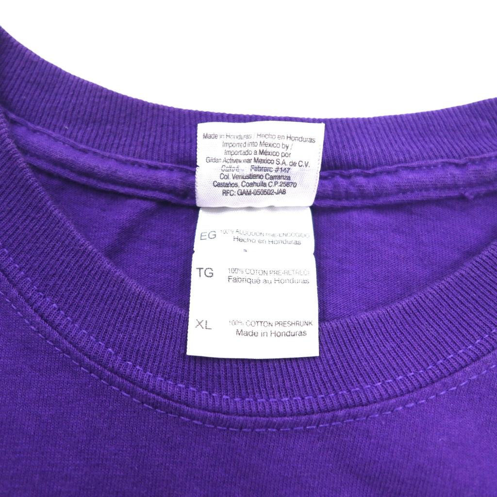 GILDAN Long Sleeve T-Shirt, XL, Purple, Cotton, NFL BATTLE OF THE BAYS