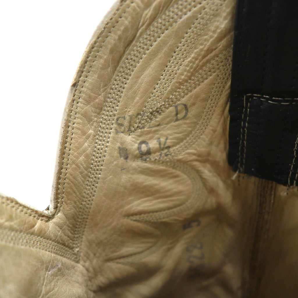 Vintage 90s Leather Cowboy Western Boots CRISTOBAL ROMERO カウボーイ ウエスタンブーツ 27.5cm ステッチ 刺繍 9622