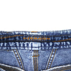 MARITHE FRANCOIS GIRBAUD Baggy Tapered Denim Pants S Blue Ice Wash Cotton Button Fly Made in Japan