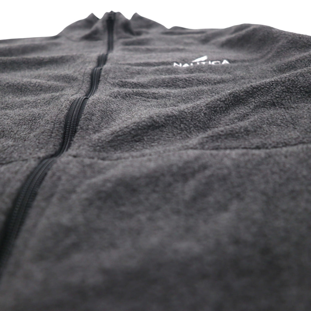 NAUTICA Full Zip Fleece Jacket XL Gray Drawcord