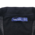 NAUTICA Full Zip Fleece Jacket XL Gray Drawcord
