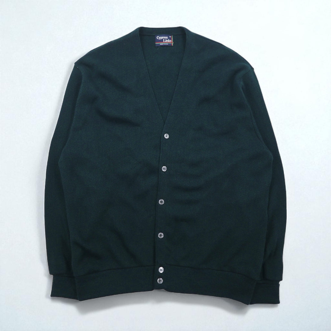 90s USA Vintage Cardigan Cypress Links 90s USA Made Acrylic Knit Cardigan XL Khaki