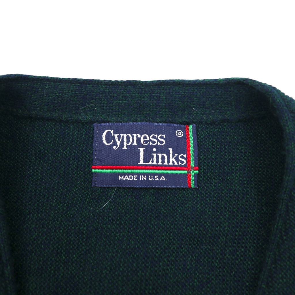 90s USA Vintage Cardigan Cypress Links 90s USA Made Acrylic Knit Cardigan XL Khaki