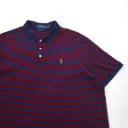 POLO RALPH LAUREN クラシックフィット ボーダー ポロシャツ XL ネイビー ボルドー スモールポニー刺繍