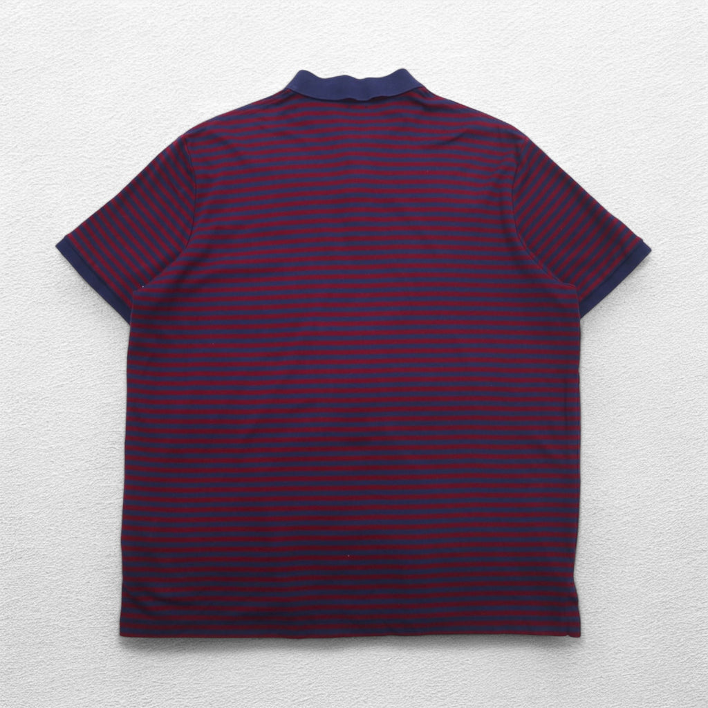 POLO RALPH LAUREN クラシックフィット ボーダー ポロシャツ XL ネイビー ボルドー スモールポニー刺繍