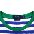 POLO RALPH LAUREN クラシックフィット ボーダー Tシャツ ポケT XL ブルー ホワイト コットン カラーブロック スモールポニー刺繍