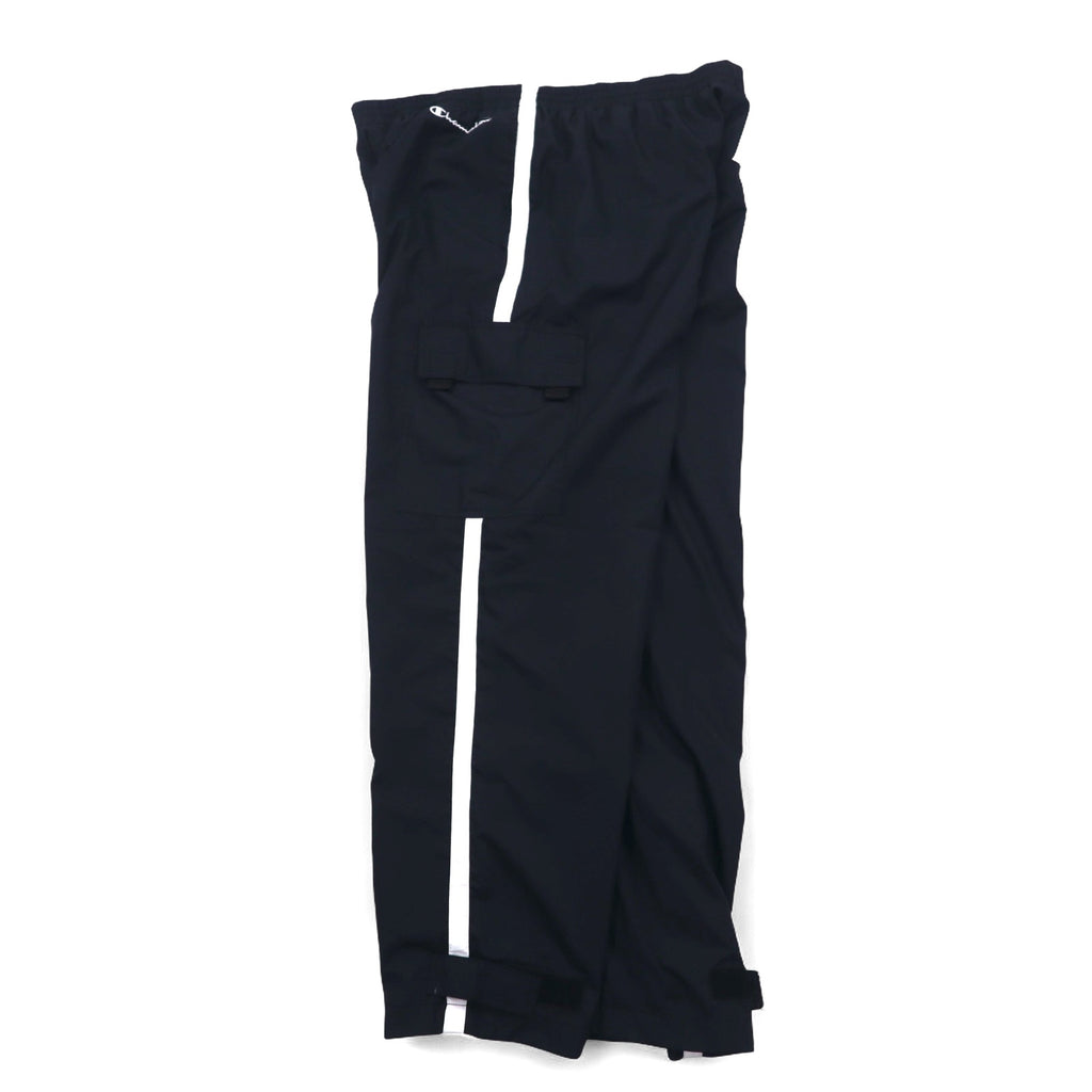 Champion 90s Cargo Track Pants Jersey L Black Side Line Pocket 3 Color Tag